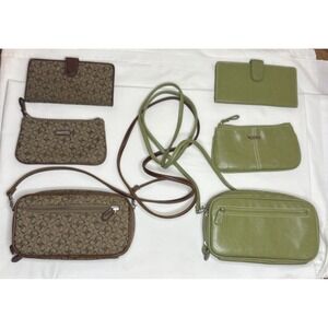Rosetti Purse Wallet Set Lot 2 Crossbody Shoulder Bags Brown Green Womens